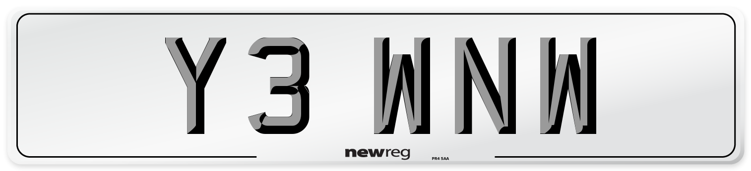 Y3 WNW Number Plate from New Reg